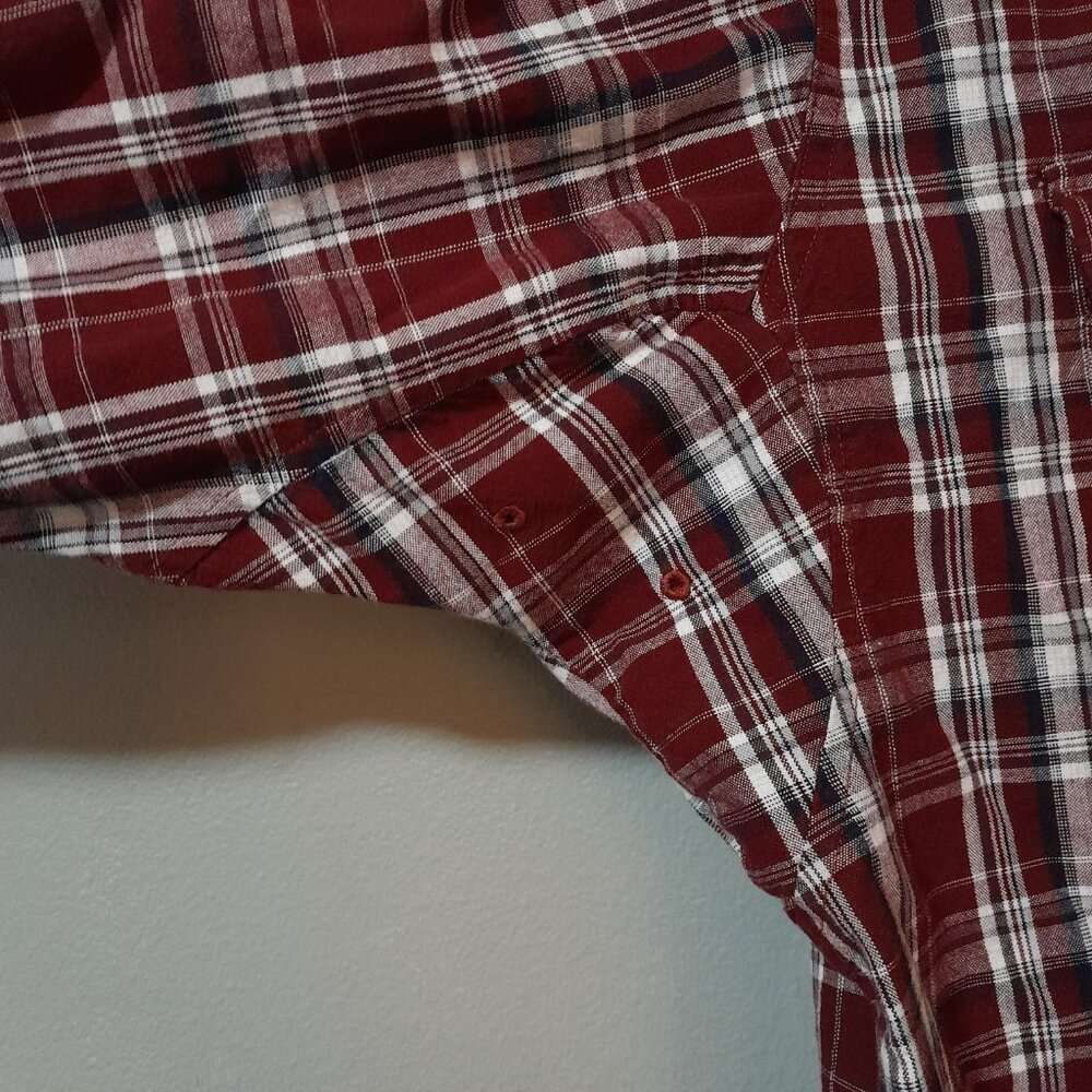 Wrangler Riggs Workwear Maroon Plaid Long Sleeve XXL - Picture 5 of 7